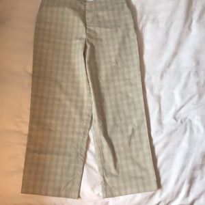 Brooks Brothers classic grey/white check stretch cotton side zip pants EUC